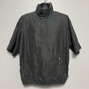 Firethorn Windbreaker Half Zip‎ Up Pullover Short Sleeve Jacket Men Medium Black